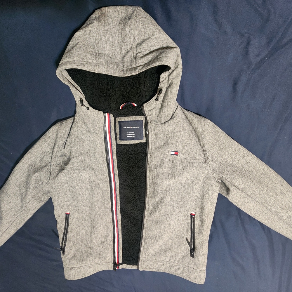 Tommy Hilfiger Light Gray Hooded Jacket
